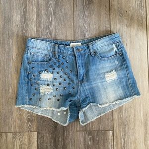 Studded Jean Shorts